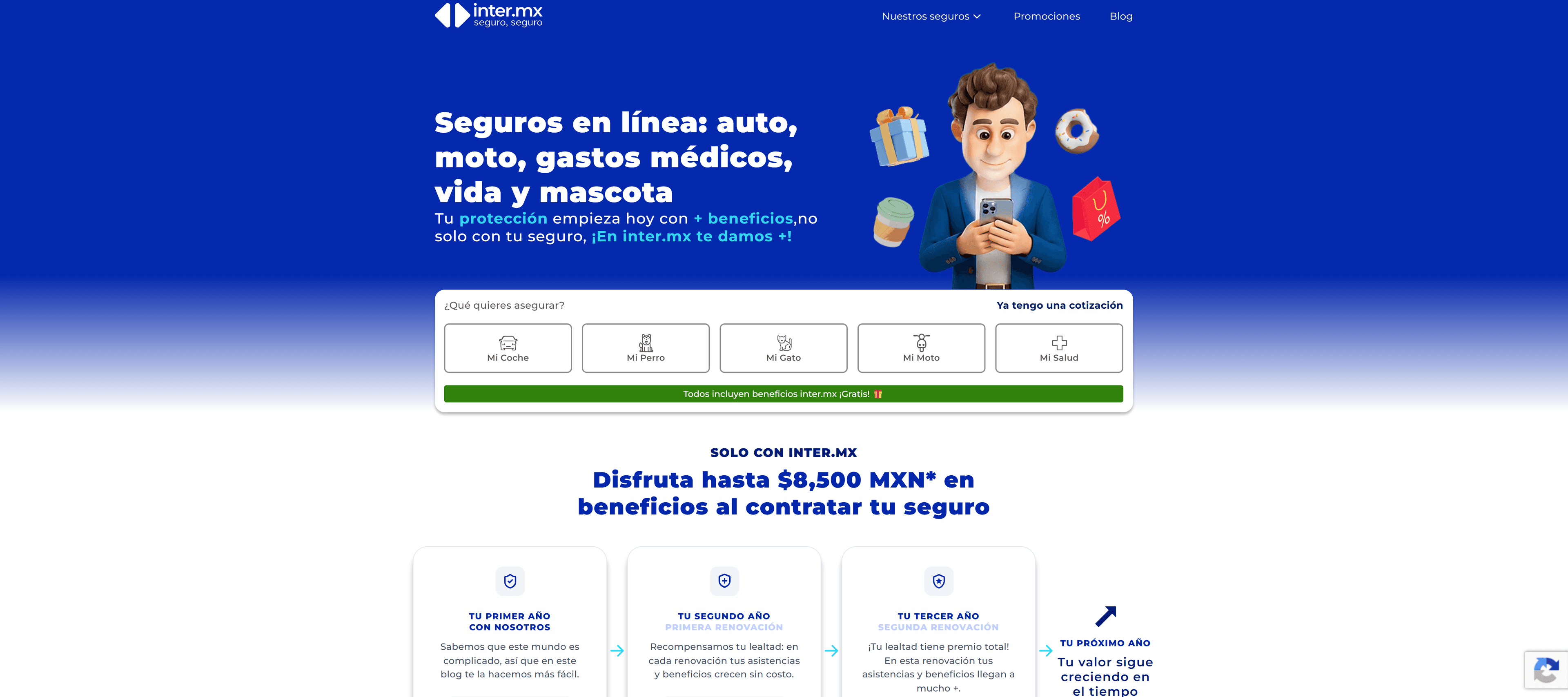 Vista de Inter · Seguros y pagos